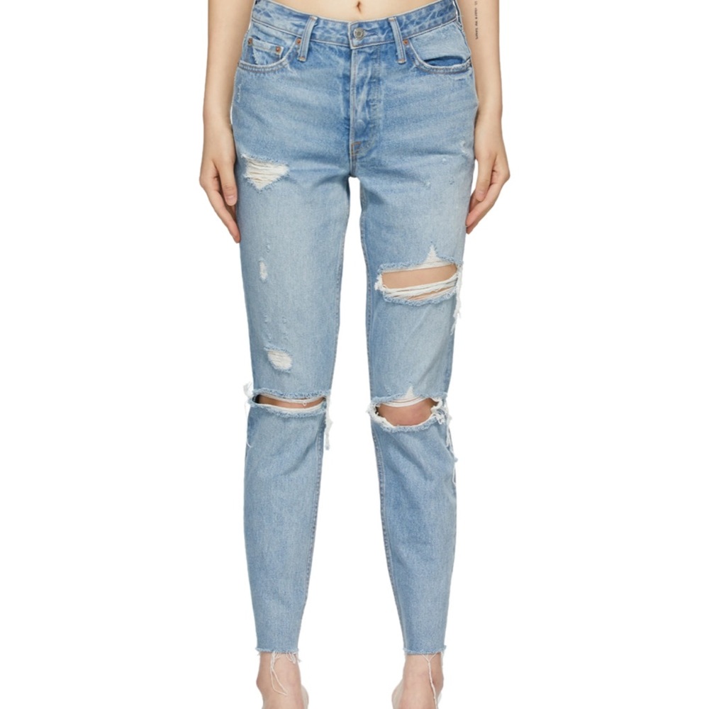 GRLFRND
Blue Karolina Butt Slit Jeans